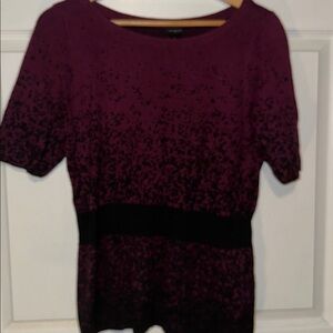 Ann Taylor Purple and Black Short Sleeve Top Y2K